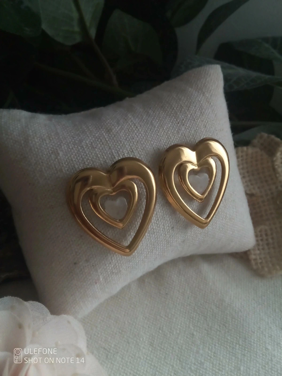 Boucles d'oreilles bohèmes coeurs avec pierres de cristal de roche – photo 2